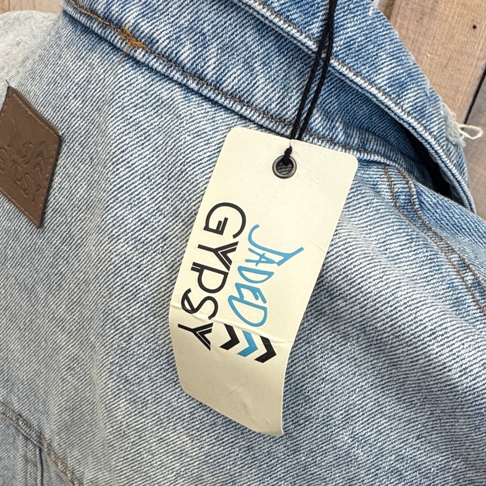 Distressed Denim Sleeveless Coat - Picture 5 of 5